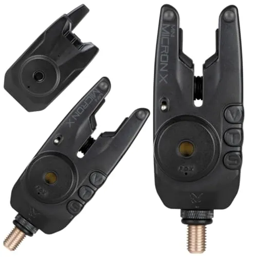 Fox Mini Micron X + Hardcases 2+1 - Karpfenbissanzeiger Set - Bissanzeiger Set von Fox mit klarem Klang und Regenabweisendem Gehäuse. Ideal für Karpfenangeln, bietet hohe Empfangsstärke und niedrigen Batterieverbrauch. Lieferumfang: 1 Receiver + 2 Bissanzeiger + Hardcase.
