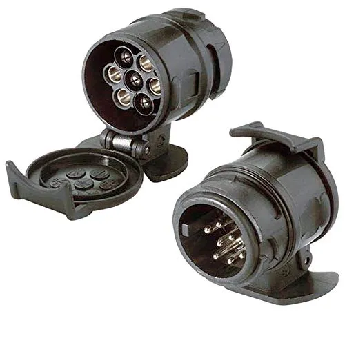 wellenshop Adapter für Anhängersteckdose 13 auf 7 polig Anhängerdose Kabel Dose Stecker Verbindung Anhängerkupplung Anhänger Trailer