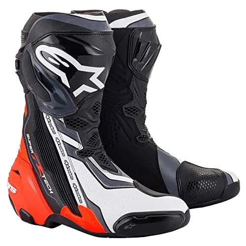 Alpinestars Supertech R 2021 - Motorrad Stiefel 40 - Motorradstiefel in Größe 40, atmungsaktiv mit hohem Schaft und einstellbarer Wadenweite für optimalen Komfort und Sicherheit.