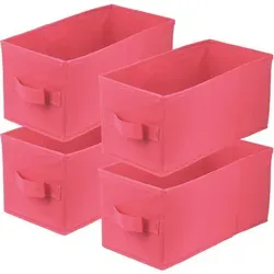 Storage Box  Faltbare Aufbewahrung Boxen 15 X 31 X 15 Cm  Dunkelpink  4 Stück