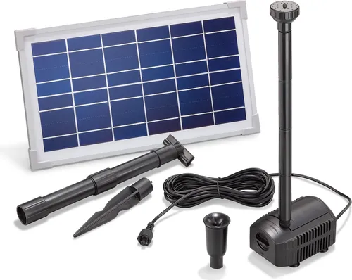 esotec Teichpumpe Wasserspiel Solar-Springbrunnen Kit 8/380 PRO Set 101910 - Gartenpumpen mit leistungsstarker Solartechnologie: Dieses Set verwandelt Ihren Teich in ein bezauberndes Wasserspiel, ganz ohne Stromanschluss und Werkzeug!