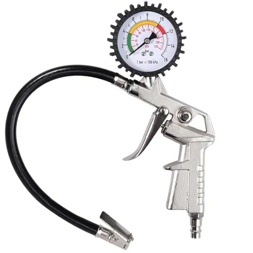 Bohaner Luftdruck-Inflator Pistole Messgerät 220 PSI 16 BAR Luftkompressor Auto Van Reifen Werkzeug