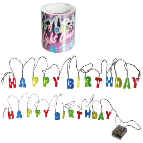 LED Lichterkette Happy Birthday Bunt mit 15 LEDs ca. 230 cm Geburtstag Batterie