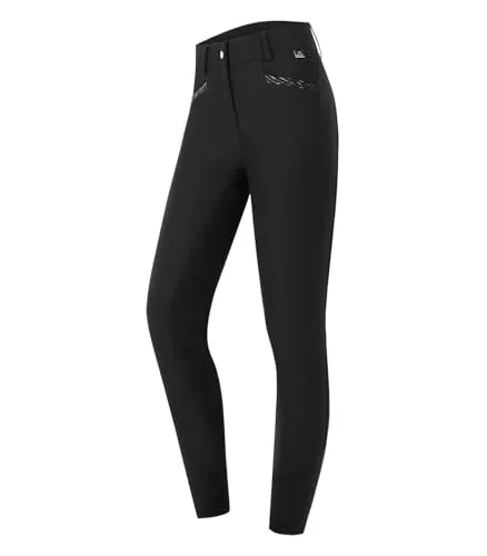 E.L.T Schwarz D40 Reithose Oktavia Curved High Waist - Reithosen in elegantem Schwarz, Curved High Waist für optimalen Komfort und Bewegungsfreiheit beim Reiten.
