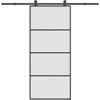vidaXL Schiebetür ESG-Glas & Aluminium 90x205 cm - Moderne Schiebetür aus ESG-Glas und Aluminium, platzsparend und langlebig. Ideal für stilvolle Innenräume. Einfach zu montieren mit robustem Beschlagset.