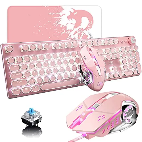 USB-Tastatur mit Kabel, mechanisch, Retro-Schreibmaschinen-Stil