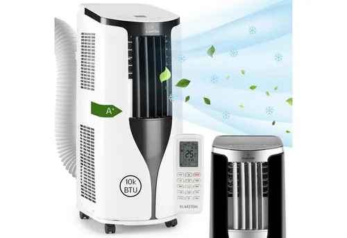 Klarstein Klimagerät New Breeze ECO - Mobiles Kühlgerät - Effizientes Klimagerät mit 10.000 BTU Kühlleistung, ideal für Wohnung oder Büro. Sparsam im Betrieb mit nur 900 Watt und leise bei 48 dB. Genießen Sie frische Kühle an heißen Tagen!