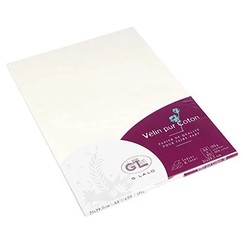 Clairefontaine Lalo Clairefontaine Lalo 48700L 1 Pack Vélin Papier aus Baumwolle (20 Bögen, DIN A4, 21 x 29,7 cm, 125 g, säurefrei, gerade Kante) creme