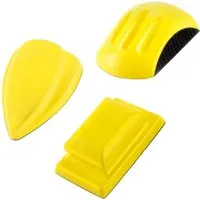 STAHLWERK Handschleifblock 3er Set - Perfekt für präzises Schleifen - Schleifklötze mit 7 Körnungen (P80 bis P320) aus hochwertigem PU-Schaumstoff für gleichmäßige Kraftverteilung und präzises Arbeiten an verschiedenen Materialien.