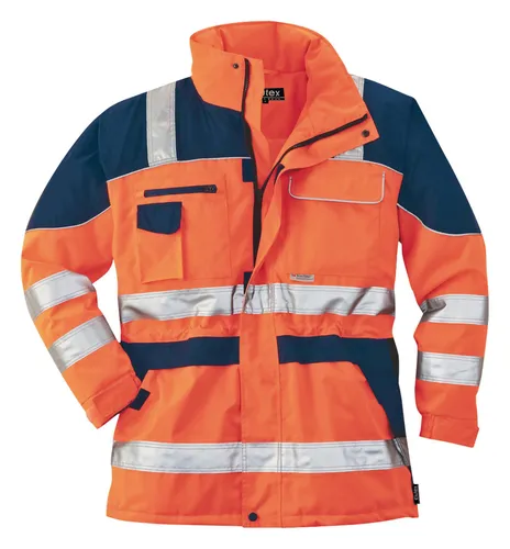Elutex Warnparka Größe XL orange/blau - 8405/XL - Funktionsjacke für optimale Sichtbarkeit, ideal für Sicherheits- und Bauarbeiten, wasserabweisend und atmungsaktiv.