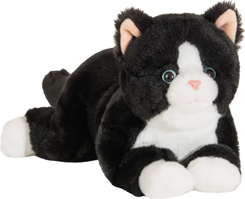 Teddy Hermann 91835 Schlenker-Katze schwarz 30 cm - Plüschspielzeug für Kinder ab 3 Jahren, mit flexiblen Gliedern für kreatives Spielen und Kuscheln.