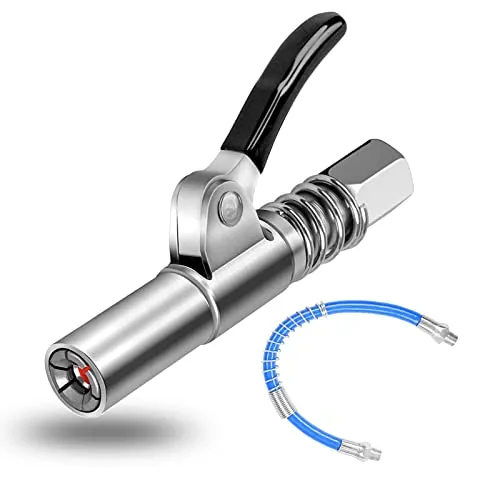 Bogoro fettpresse mundstück G Coupler für Fettpresse fettpresse mundstück G Fettpresse Mundstück Coupler mit 30cm Schlauch Fettpresse Kupplung Mundstück für Alle Arten Von Fettpressen(Einzelgriff)