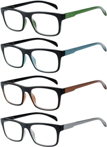 Eyekepper 4er Pack Lesebrille - Muster Design Damen Herren Lesehilfe +0.50