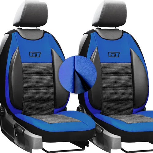 Autositzbezüge x2 - Autositzschoner Universalgröße - Sitzauflage Auto - Sitzbezug Auto Vordersitze - Matte für Sitze im Auto - Bleu