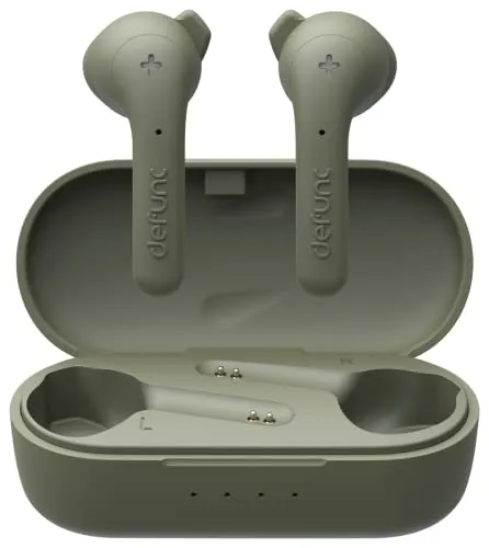 defunc TRUE BASIC Wireless BT Earbuds Green - True Wireless-Kopfhörer mit Mikrofon, bieten kabellosen Komfort und klaren Sound in trendigem Grün.