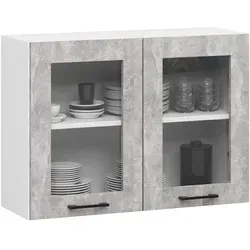 Raumhirsch Furniture Hängeschrank, Weiß, Hellgrau, 80x58x30 cm