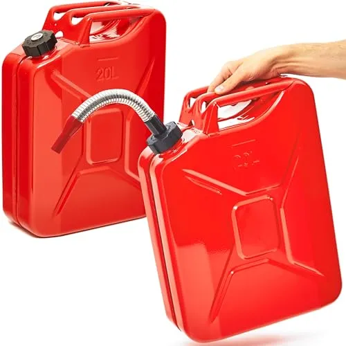 BW® Metall Benzinkanister 2x 20 Liter mit Ausgießer von BW