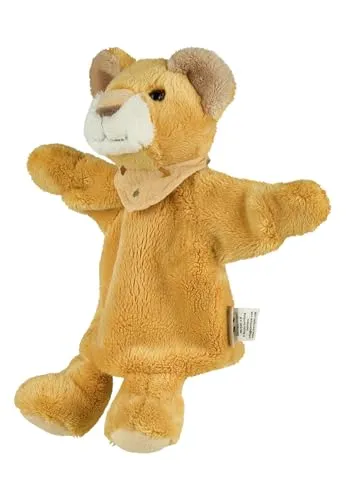 Sterntaler Kinder Handpuppe LÖWE Leo - weiches Spielzeug zum Puppentheater, Erzählen, Kuscheln & Sprachförderung – Perfekter Spielkamerad & Geschenkidee - für Jungen & Mädchen, mattgelb