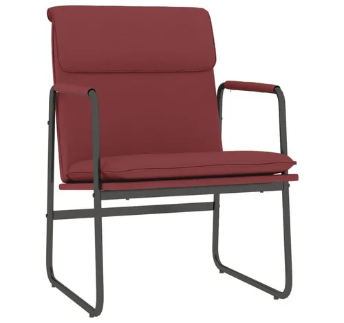 vidaXL Loungesessel Weinrot 55x64x80 cm aus Kunstleder - Bequemer Loungesessel mit schickem Weinrot, ideal zum Entspannen. Robuste Bauweise und pflegeleichtes Kunstleder sorgen für Langlebigkeit und Komfort.