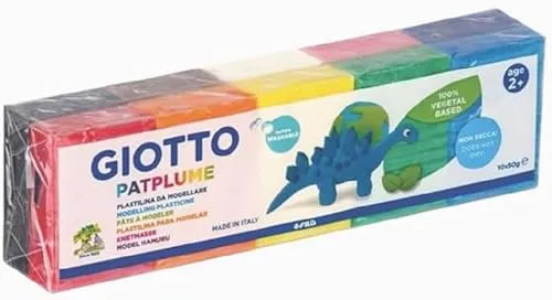 GIOTTO-Fila Knete F513300 Patplume, ab 2 Jahre, farbig sortiert, 10 Stangen je 50g