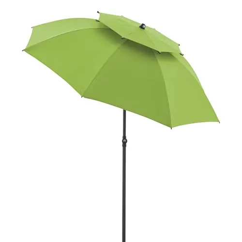 Doppler Sonnenschirm 200cm in grün - Sonnenschirm für Strand, Balkon & Terrasse, höhenverstellbar mit UV-Schutz 50+, knickbar für individuellen Schatten und einfach zu transportieren.