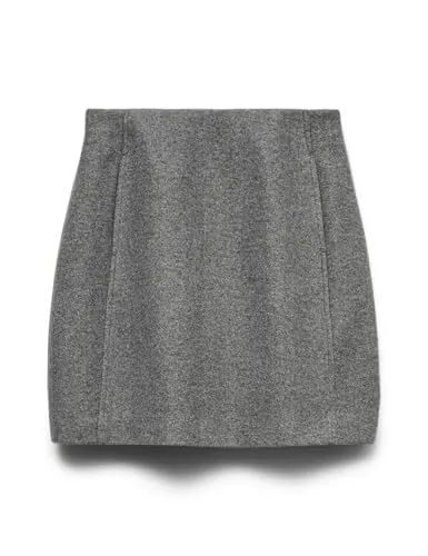 Vero Moda Minirock grau XS - Plain ohne Details, aus recyceltem Material und mit normaler Passform
