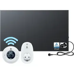 BR Bringer Infrarotheizung 700 Watt - Energiesparend mit Thermostat und Fernbedienung - Elektroheizkörper mit schneller Wärmeverteilung, ideal für Asthmatiker. Effizient und umweltfreundlich, 5 Jahre Garantie, TÜV GS, flaches Design für jeden Raum.