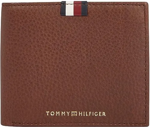 Tommy Hilfiger TH PREM LEA CC FLAP AND COIN Herren Geldbörse - Herren-Geldbörse aus hochwertigem, detailreich genarbtem Leder, kompakt und ideal für jede Tasche. Maße: 11,5 x 10 x 3 cm – der perfekte Alltagsheld für Ihre Finanzen.