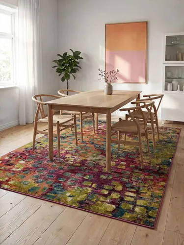 benuta Nest Vintage Teppich Casa - Mehrfarbig 120x170 cm - Teppich für Wohnzimmer, Schlafzimmer und Flur, pflegeleicht und ideal für Fußbodenheizung - bringt lebendige Retro-Atmosphäre in Ihr Zuhause.