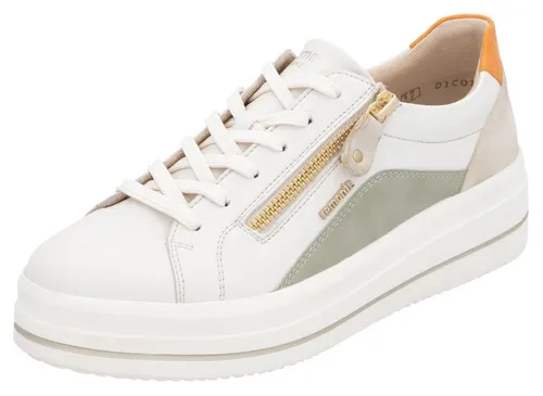 Plateausneaker REMONTE für Damen, Gr. 39, weiß - Sportliche Plateausneaker aus Leder und Lederimitat mit Soft-Einlage für hohen Tragekomfort. Ideal für Freizeitaktivitäten und den ganzen Tag.
