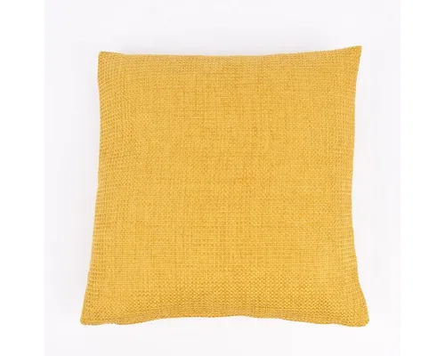 SCHÖNER LEBEN. Dekokissen Kissenhülle Dallas Strukturstoff uni senf gelb 40x40cm