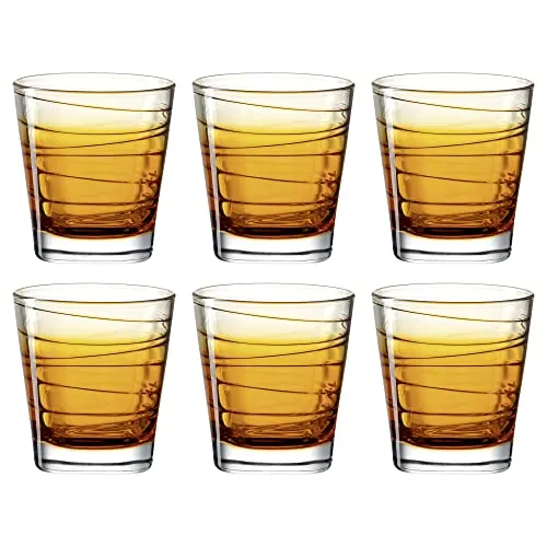 LEONARDO HOME 026841 Trinkglas VARIO STRUTTURA 6er-Set 250 ml orange - Wassergläser: Farbenfrohes 6er-Set mit elegantem Farbverlauf, spülmaschinengeeignet und ideal für den täglichen Gebrauch.
