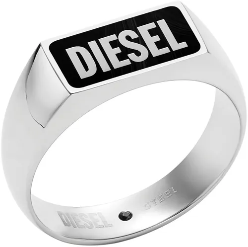 Diesel Fingerring Edelstahl Siegelring mit Achat schwarz, Größe 56 - Eleganter Edelstahlring mit schwarzem Achat, ideal als Geschenk für besondere Anlässe. Perfekt kombinierbar mit jedem Outfit, von Büro bis Feier.