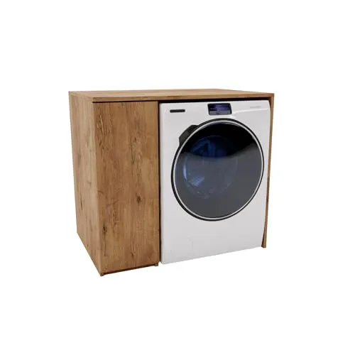 MRBLS_HOME Waschmaschinenschrank 96 X 88,5 X 62 cm (B/H/T) – Überbauschrank mit Stauraum für Trockner oder Geräte – Schrank für Waschmaschine – Trockner Schrank (Retro Eiche)