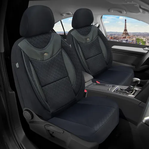 Maß Schonbezüge für Mercedes C-Klasse W203 - Sitzbezugset aus atmungsaktivem Textilleder, ideal für Schalensitze, mit Airbagöffnung und einfachem Einbau – perfekter Schutz und Stil für Ihr Fahrzeug.