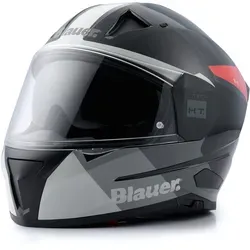 Blauer Naca NF01B Helm, schwarz-grau-rot, Größe S