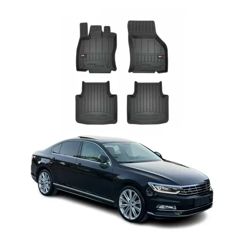 OMAC Gummi Fußmatten Set für VW Passat B8 (2014-2019) - Premium TPE - Hochwertiges 4-teiliges Fußmatten-Set für VW Passat B8, wasserfest und rutschfest. Ideal für optimalen Schutz und einfache Reinigung. Perfekte Passform für Vorder- und Rückseite.