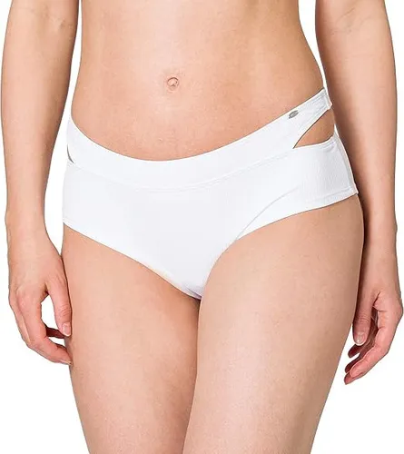 Skiny Damen Badehose Schwimmhose Midi Panty Cali Rib Bikini-Unterteile, Weiß, 40