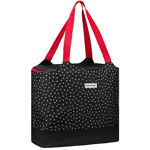 anndora Einkaufstasche 22L mit Kühltasche 18L - Schwarz/Weiß gepunktet - Praktische Einkaufstasche und Kühltasche in einem. Leicht, robust und mit herausnehmbaren Kühleinsatz. Ideal für den täglichen Einkauf und hohe Kühlleistung.