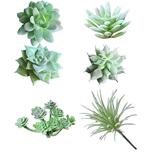 Soviton Mini Sukkulenten, künstliche Sukkulenten, unbepflanzt in grünem Blumenarrangement, 6 Stück