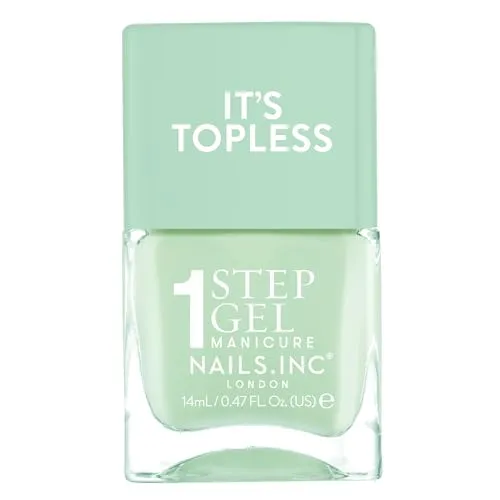 Nails Inc Topless Camilla (soft-green) – Gel-Nagellack ohne UV – 1-Schritt-Maniküre mit bis zu 8 Tagen Halt – Schnelltrocknend, vegan & 21-free – Für Kinder & Erwachsene – ohne Base Coat & Top Coat