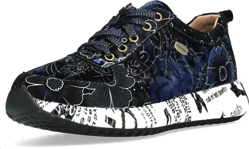 Laura Vita Burton 38 Damen Sneaker in Blau, Größe 39 - Sportlicher Schnürer aus hochwertigem Ledersamtmix, mit herausnehmbarer weicher Lederinnensohle für optimalen Komfort – perfekt für den Alltag!
