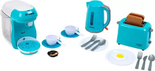Kinder Spielzeug Frühstücksset Blau Toaster Wasserkocher