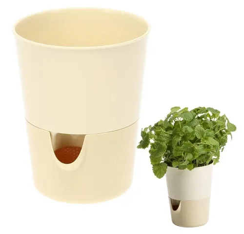 GarPet Kräutertopf Kräutertopf Küche Balkon Fensterbank Kräuter hell + dunkel elfenbein