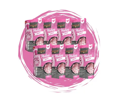 Leonardo Catfood Leonardo Frischebeutel Bundle - 8x85g verschiedene Sorten im Mixpaket Huhn Pur