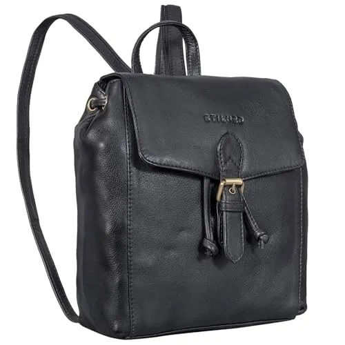 STILORD 'Alice' Leder Cityrucksack Damen - Tagesrucksäcke mit hochwertigem Leder, verstellbarem Trageriemen und sicherem Kordelzug für stilvollen und flexiblen Einsatz im Alltag.