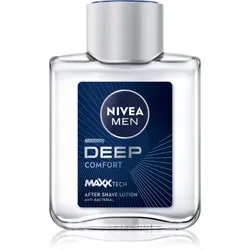 Nivea Men Deep Comfort After Shave Lotion, 100ml - Lotion für Herren, beruhigt und regeneriert die Haut nach der Rasur, antibakteriell und mit erfrischendem Duft, ideal für empfindliche Haut.