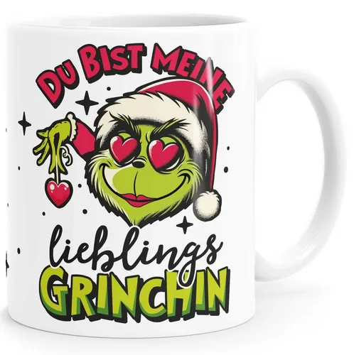 MoonWorks® Tasse Weihnachten Du bist mein Lieblingsgrinch Spruch Lustig Geschenkidee Lieblingsmensch weiss standard
