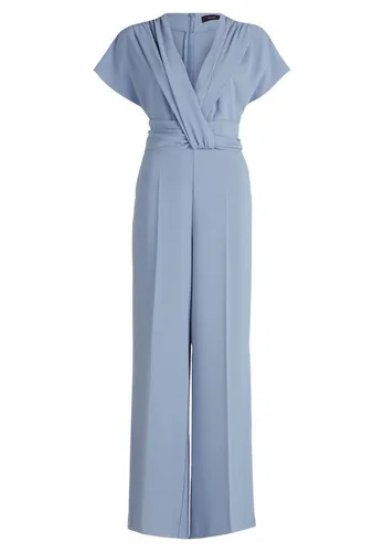 Vera Mont Damen Jumpsuit mit Raffung - Eleganter Jumpsuit in Light Steel Blue, figurbetont mit Bunddetail und pflegeleichtem Material, ideal für besondere Anlässe.