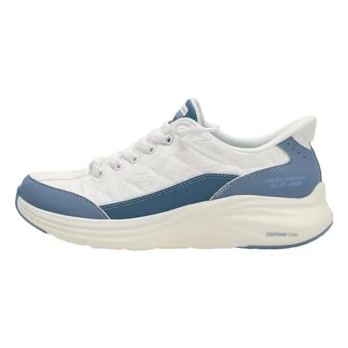 Skechers Slip-ins Contour Foam Cozy Fit Damen Sneakers - Bequeme Slip-On Sneakers für Damen mit fortschrittlicher Dämpfungstechnologie und elastischen Schnürsenkeln. Ideal für den Alltag, maschinenwaschbar und mit flexibler Laufsohle für optimalen Komfort.